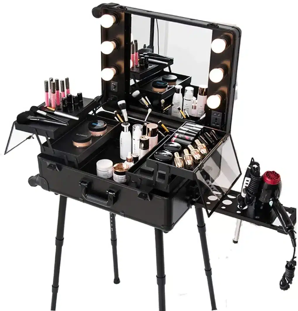 Professional Makeup Trolley Case with LED Light
Mirror